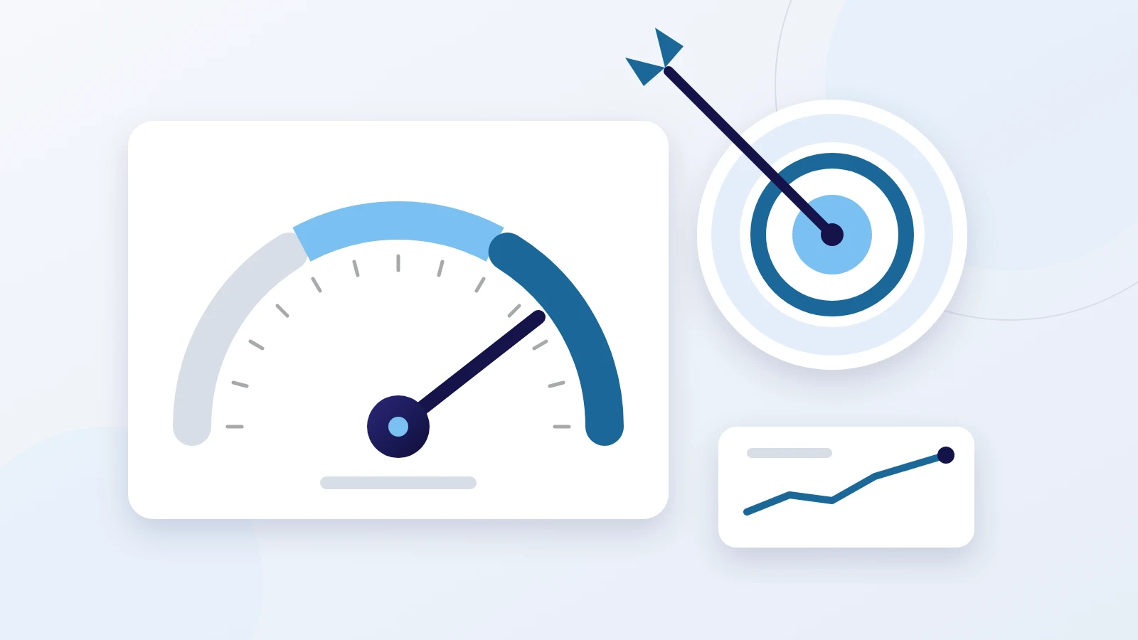 Illustration: a performance gauge beside a target